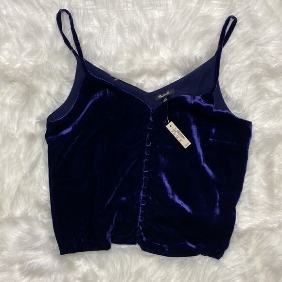 NWT Madewell Button Down Cami Midnight Blue in size 10 - Picture 1 of 10